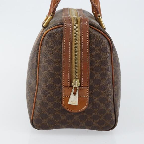 CELINE Macadam Canvas Hand Bag Pvc Leather Brown Gold - Picture 4 of 13